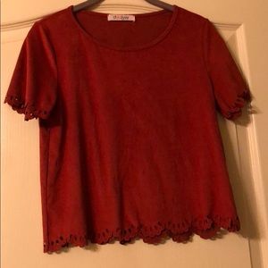 Suede Rust Orange/Red shirt